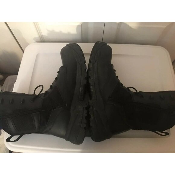 HY-TEST STEEL TOE  Safety Side Zip/lace‎ BLACK LEATHER BOOTS Men’s Sz 11.5 M main image 8